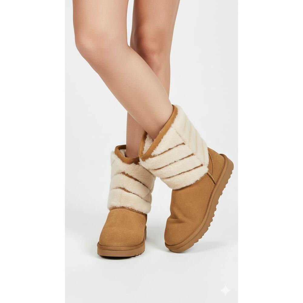 UGG Tania Sheepskin Boots Tan Genuine Sheepskin Fur Uppe - Picture 2 of 6